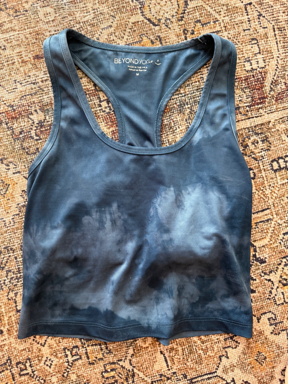 Beyond Yoga Moody Charcoal Tie-Dye Slim Racerback Crop Tank ✨ medium